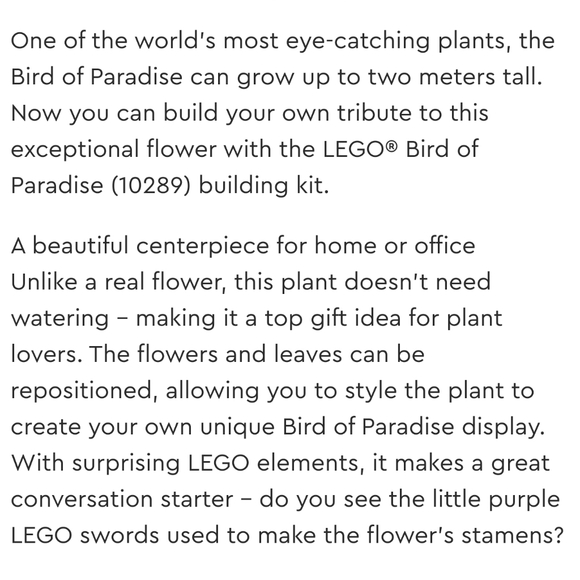 *RETIRED* LEGO Botanical Collection, Bird of Paradise - Picture 2 of 10